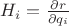 $H_i = \frac {\partial r} {\partial q_i}$ $H_i = \frac {\partial r} {\partial q_i}$