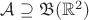 $\mathcal A\supseteq {\mathfrak B}(\mathbb R^2)$