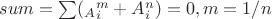 $sum =\sum(_A_{i} ^m + A_{i}^n) = 0 , где m = 1/n $