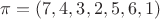 $\pi=(7,4,3,2,5,6,1)$