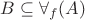 $B\subseteq \forall_f(A)$