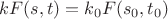 $kF(s,t)=k_0F(s_0,t_0)$