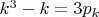 $k^3-k=3p_k$