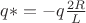 $q* = -q \frac{2R}{L}$