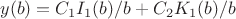 $$ y(b)=C_1 I_1(b)/b+C_2 K_1(b)/b $$