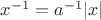 $x^{-1}=a^{-1}|x|$