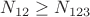 $N_{12}\ge N_{123}$