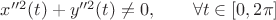 $x''^2(t)+y''^2(t)\ne0,\qquad \forall t\in[0,2\pi]$