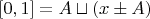 $[0,1]=A\sqcup (x\pm A)$