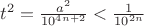 $t^2=\frac{a^2}{10^{4n+2}}<\frac{1}{10^{2n}}$