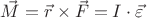 $\vec M = \vec r \times \vec F = I \cdot \vec \varepsilon$
