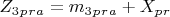 $ Z _3_p_r_a= m _3_p_r_a +X_p_r   $