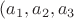 $(a_1,a_2,a_3$