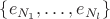 $\{e_{N_1}, \dots, e_{N_l}\}$
