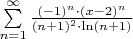 $\sum\limits_{n=1}^{\infty} \frac{(-1)^n \cdot (x-2)^n}{(n+1)^2 \cdot \ln(n+1)}$
