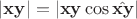 $|\mathbf{xy}|=|\mathbf{xy}\cos\hat{\mathbf{xy}}|$
