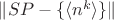 $\Vert SP - \{\langle n^k\rangle\}\Vert$