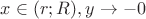 $x\in (r;R),y \to -0 $ $x\in (r;R),y \to -0 $