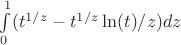 $\int\limits_{0}^{1}(t^{1/z} - t^{1/z}\ln(t)/z)dz$