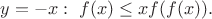 $y=-x:\ f(x)\leq xf(f(x)).$