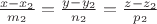 $\frac{x-x_2}{m_2}=\frac{y-y_2}{n_2}=\frac{z-z_2}{p_2}$