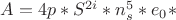 $ A = 4p*S^{2i}*n_s^5 *e_0*$