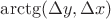 $\arctg(\Delta y,\Delta x)$