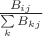 $\frac{B_{ij}}{\sum\limits_{k}B_{kj}}$
