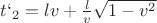 $t`_2=lv+ \frac{l}{v} \sqrt{1-v^2}$