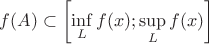 $f(A)\subset\left[\inf\limits_Lf(x);\sup\limits_Lf(x)\right]$