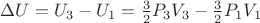 $\Delta U=U_3-U_1=\frac{3}{2}P_3V_3-\frac{3}{2}P_1V_1$