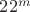 $22^m$