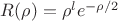 $R(\rho) = \rho^l e^{-\rho /2}$