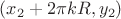 $(x_2+2\pi kR,y_2)$