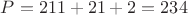 $P=211+21+2=234$