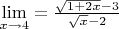 $\lim\limits_{x\to 4} = \frac {\sqrt{1 + 2x} - 3}{\sqrt{x} - 2}$