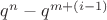 $q^n-q^{m+(i-1)}$