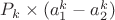 $P_k\times(a_1^k-a_2^k)$