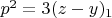 $p^2=3(z-y)_1$