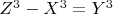 $Z^3-X^3=Y^3$