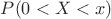 $P(0<X<x)$