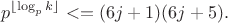 $$p^{\lfloor \log_p k \rfloor}<=(6j+1)(6j+5).$$
