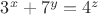 $3^x+7^y=4^z$ $3^x+7^y=4^z$