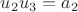 $u_{2}u_{3}=a_{2}$