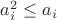 $a_i^2\le a_i$
