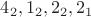 $4_2, 1_2, 2_2, 2_1$
