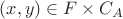 $(x,y)\in F\times C_A$
