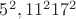 $5^2,11^2 и 17^2$