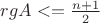 $rg A <= \frac{n + 1}{2}$