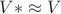 $V*\approx V$